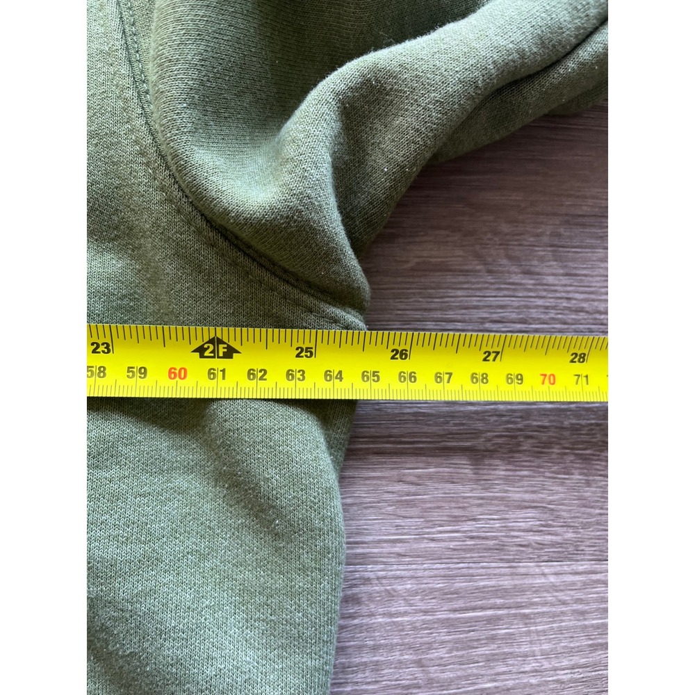 Carhartt Mens Loose Fit Spell Out Sleeve Logo Hoodie Olive Green L Fleece - Picture 14 of 15